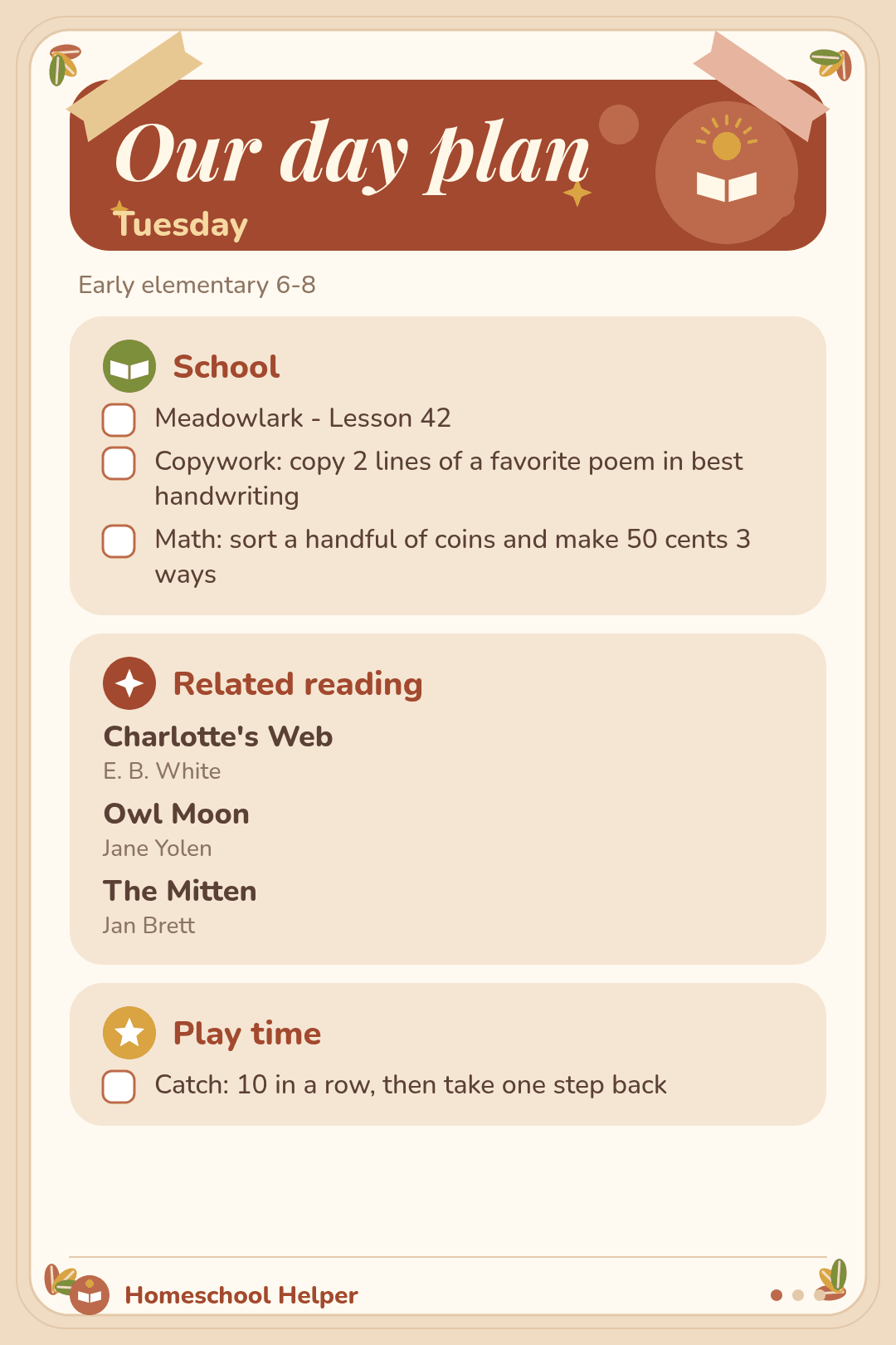 Meadowlark lesson with animal books
