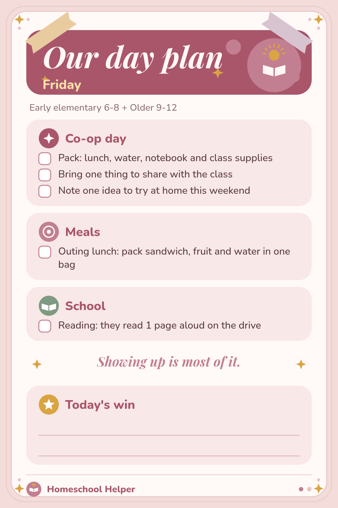 Co-op Friday with a packing list