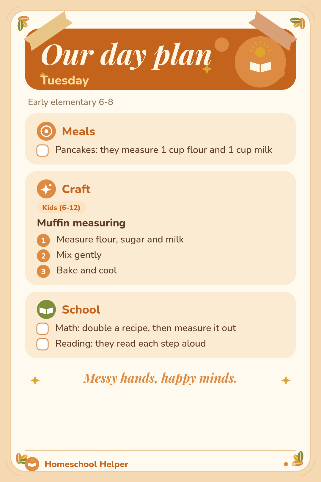 Baking day with measuring math